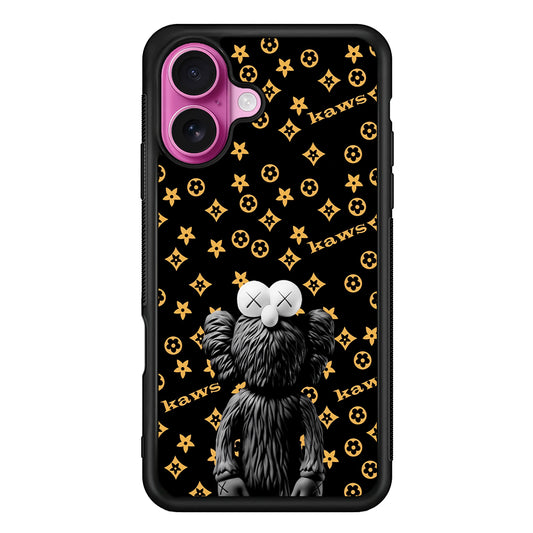 Louis Vuitton X Kaws Black Background iPhone 17 Case | Slim Rubber Case for iPhone 17