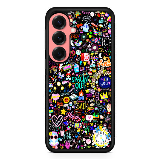 Girly Mixed Doodle Samsung Galaxy S25 Case | Protective Case for Samsung Galaxy S25