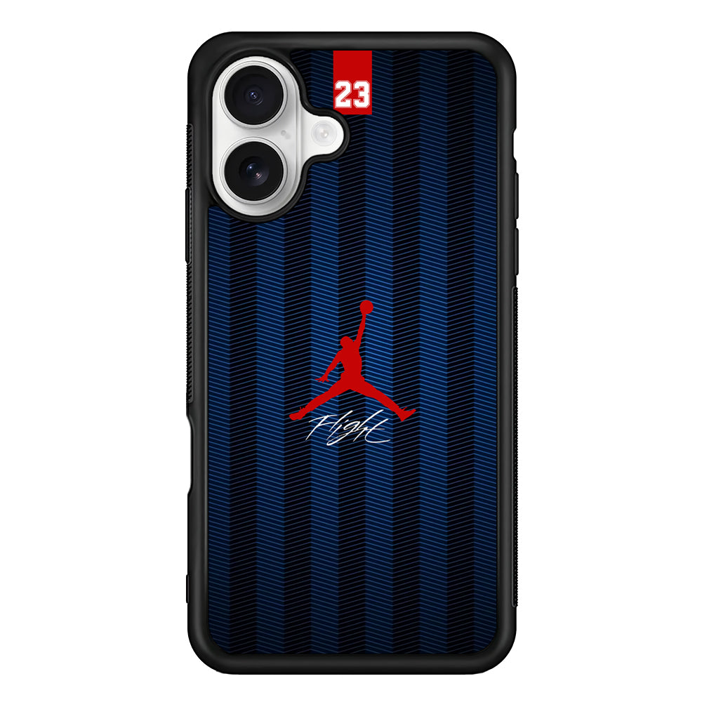 Air Jordan Deep Blue Art Line iPhone 16 Plus Case – Slim Fit Protective Phone Case