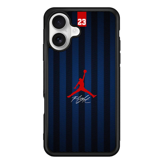 Air Jordan Deep Blue Art Line iPhone 16 Plus Case – Slim Fit Protective Phone Case