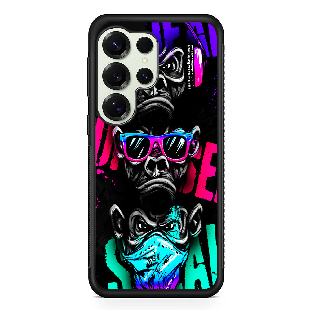 Three Wise Monkeys Samsung Galaxy S25 Ultra Case | Durable Rubber Case for Samsung Galaxy S25 Ultra