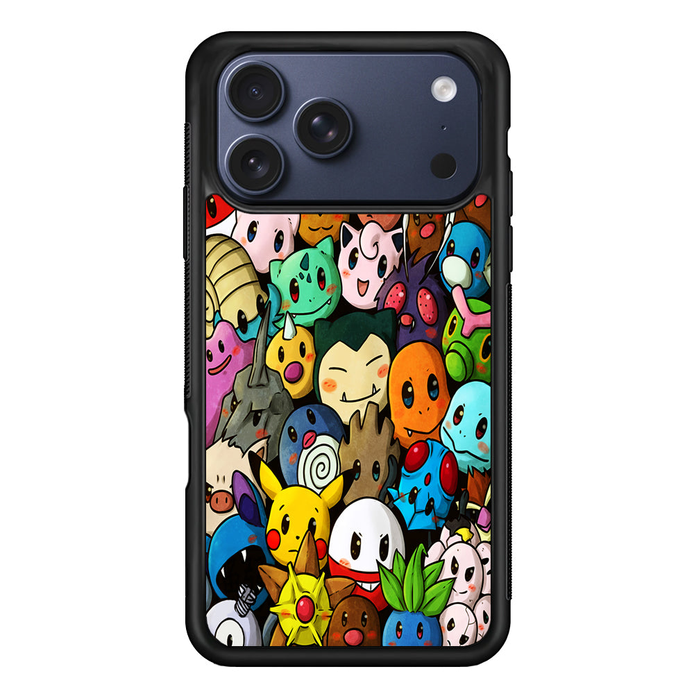 Bunch of Cute Pokemon iPhone 17 Pro Max Case | Slim Protective Cover for iPhone 17 Pro Max