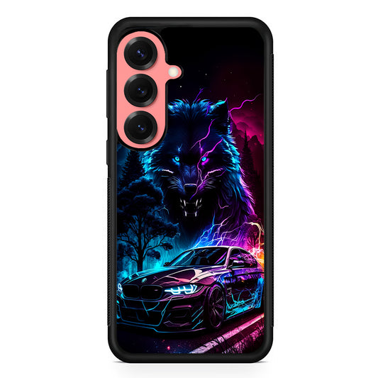 Neon Wolf and Car Northern Samsung Galaxy S25 Case | Protective Case for Samsung Galaxy S25