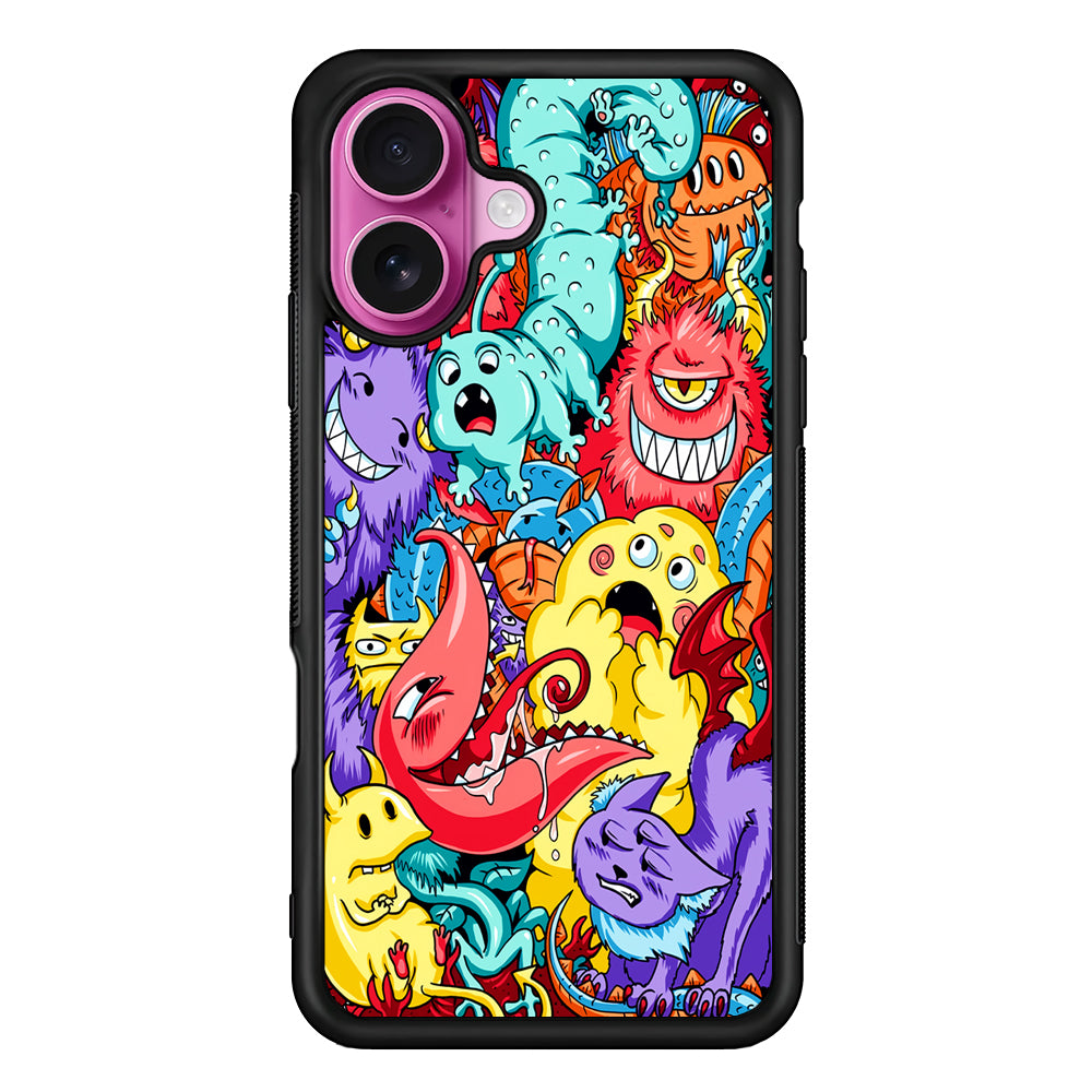 Monster Party Character iPhone 17 Case | Slim Protective Rubber Phone Cover