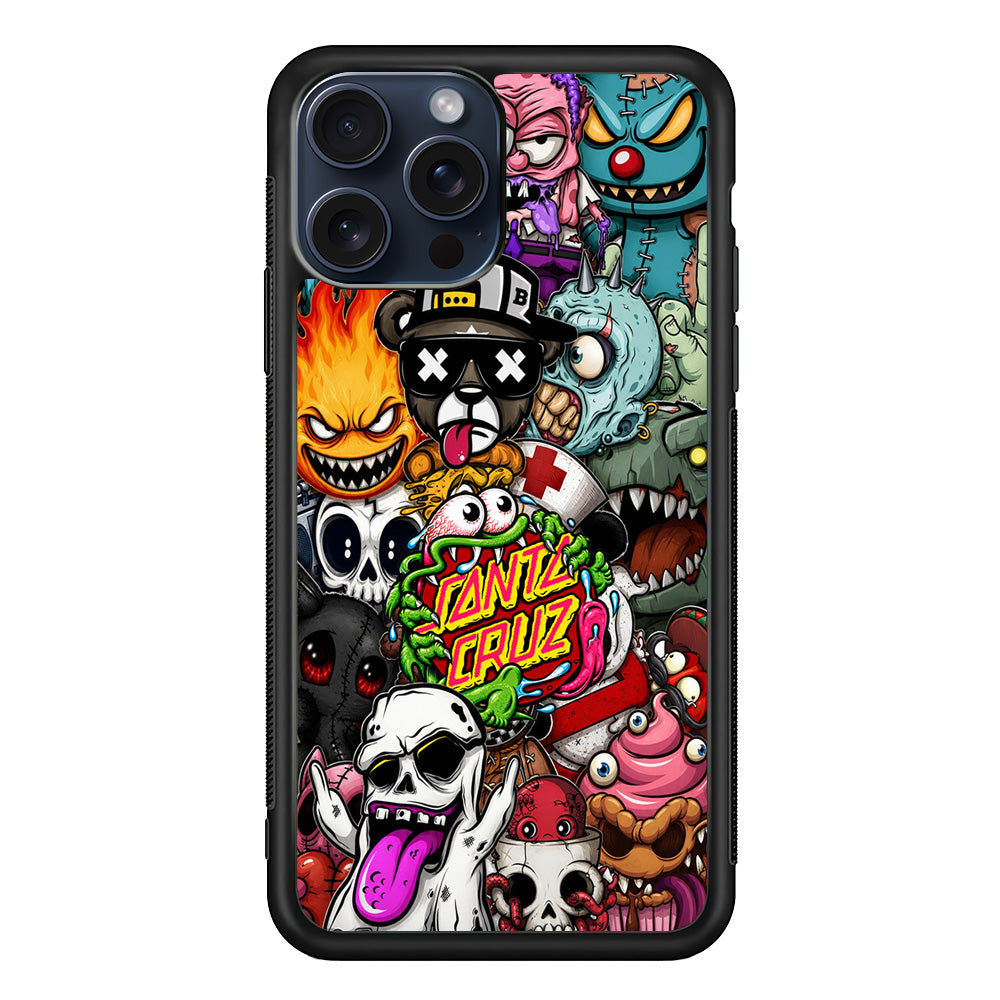 Santa Cruz Skateboard Monster iPhone 15 Pro Max Case | Slim Rubber Case for iPhone 15 Pro Max