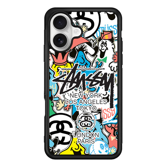 Stussy Doodle Doll iPhone 16 Plus Case | Slim Rubber Case for iPhone 16 Plus