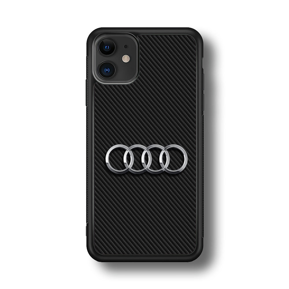 Audi Metal Against a Dark Carbon iPhone 11 Case | Slim Rubber Case for iPhone 11