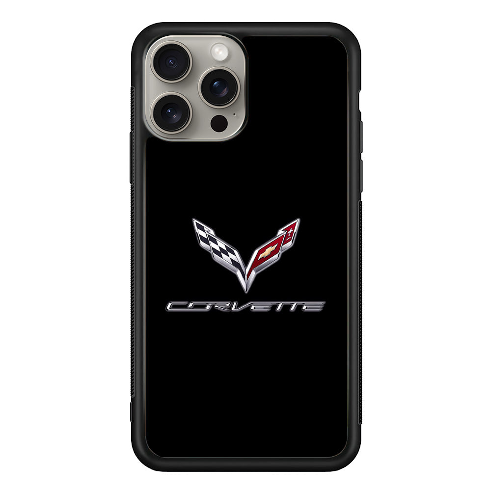 Chevrolet Corvette Logo Black iPhone 15 Pro Case | Slim Rubber Case for iPhone 15 Pro
