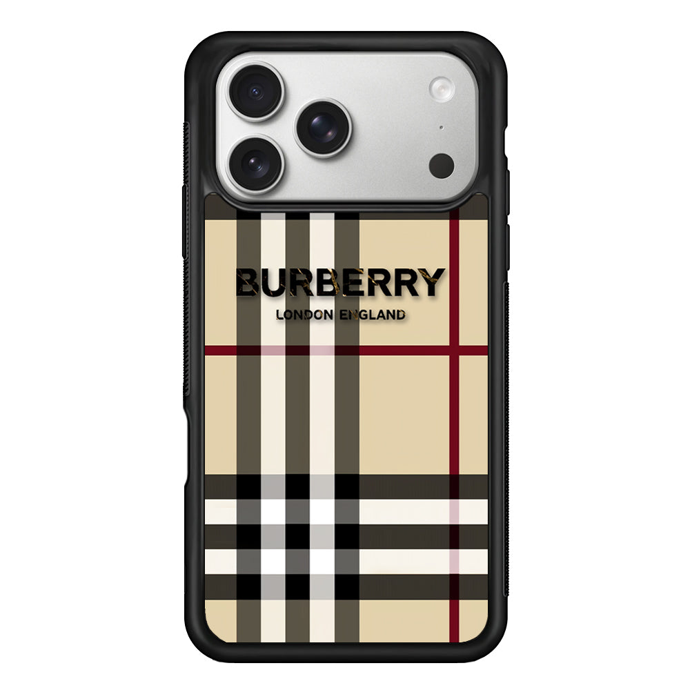 Burberry Cream Pattern iPhone 17 Pro Case | Slim Rubber Case for iPhone 17 Pro