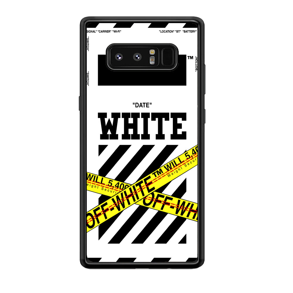Off White Warning Line Samsung Galaxy Note 8 Case | Slim Rubber Case for Samsung Galaxy Note 8