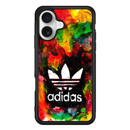 Adidas Logo Colorful Painting iPhone 16 Plus Case – Slim Fit Protective Phone Case