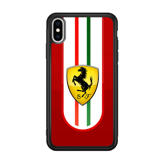 Ferrari Logo Red iPhone Xs Max Case | Slim Rubber Case for iPhone Xs Max