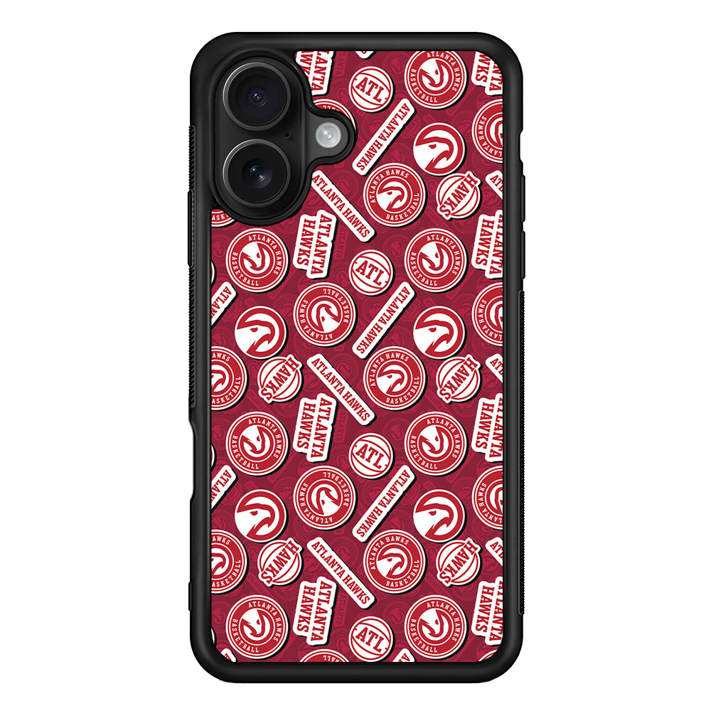 Atlanta Hawks Pattern iPhone 16 Case - Oxvistore