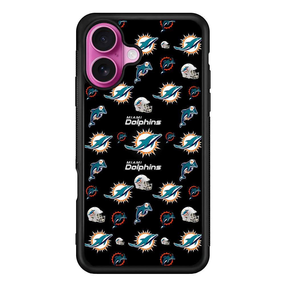 Miami Dolphins Pattern iPhone 17 Case | Slim Protective Rubber Phone Cover