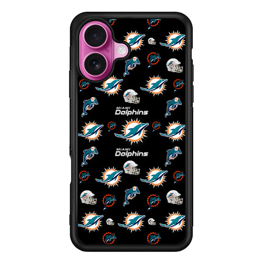 Miami Dolphins Pattern iPhone 17 Case | Slim Protective Rubber Phone Cover
