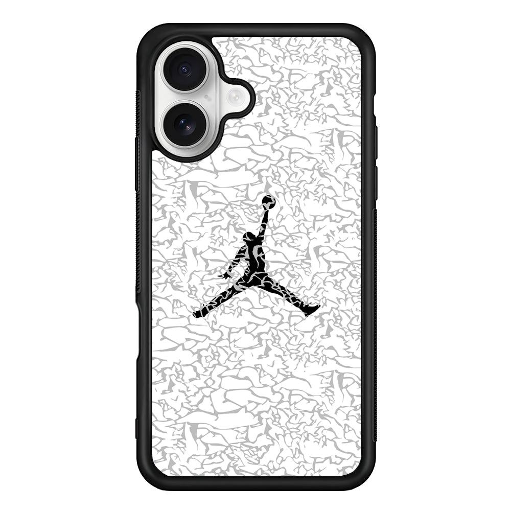 Air Jordan Gray Abstract Pattern iPhone 16 Plus Case – Slim Fit Protective Phone Case