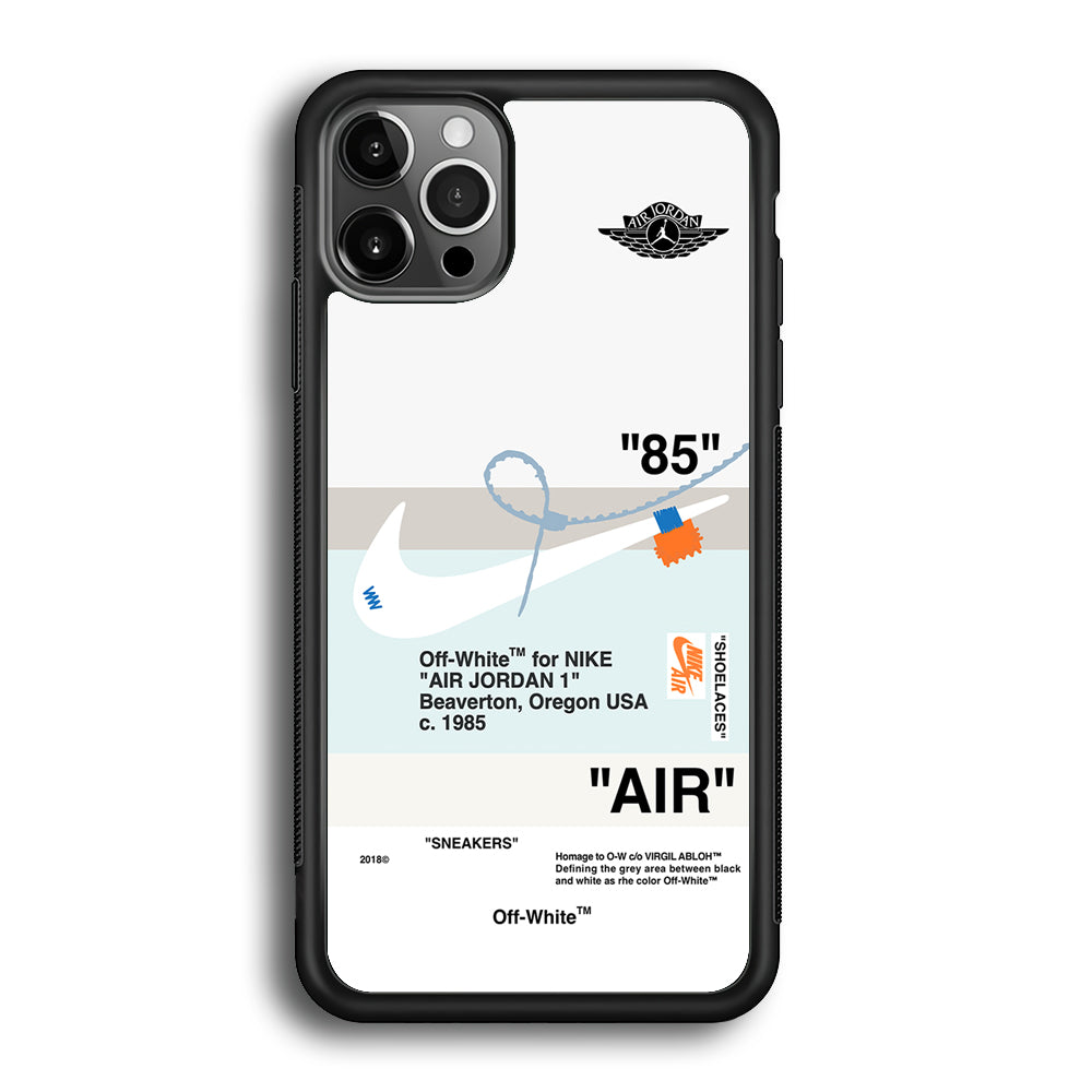 Off White x Nike Air Jordan Natural iPhone 12 Pro Max Case | Slim Rubber Case for iPhone 12 Pro Max