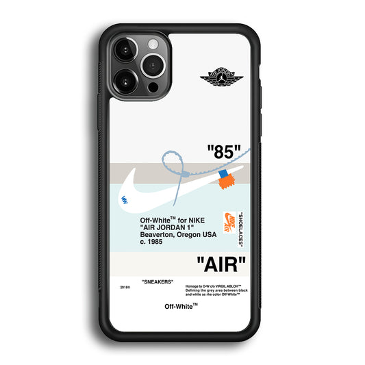 Off White x Nike Air Jordan Natural iPhone 12 Pro Max Case | Slim Rubber Case for iPhone 12 Pro Max