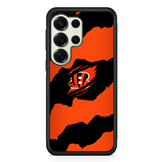 Cincinnati Bengals Pattern Samsung Galaxy S25 Ultra Case | Durable Rubber Case for Samsung Galaxy S25 Ultra