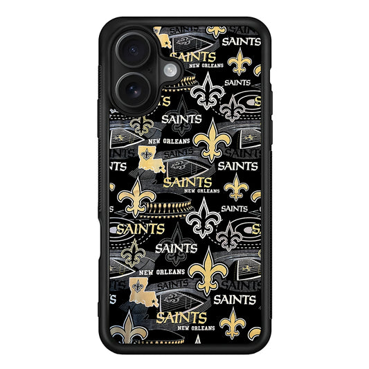 New Orleans Saints Pattern iPhone 16 Case - Oxvistore