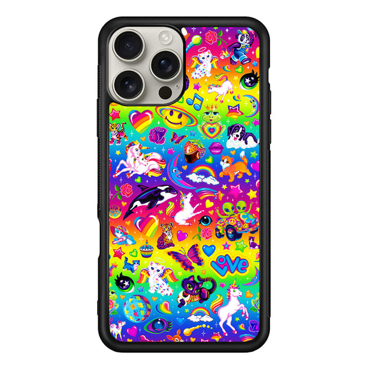 Unicorn Cartoon Rainbow Pattern iPhone 16 Pro Max Case | Stylish Protective Case for iPhone 16 Pro Max