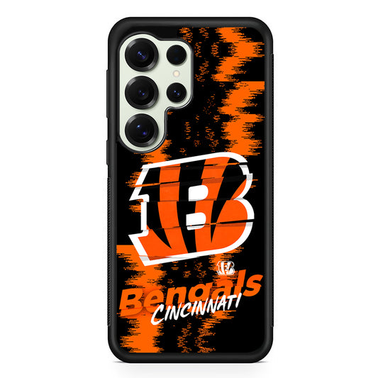 Cincinnati Bengals Abstract Color Samsung Galaxy S25 Ultra Case | Durable Rubber Case for Samsung Galaxy S25 Ultra