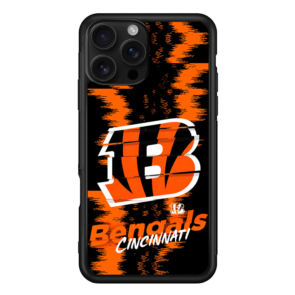 Cincinnati Bengals Abstract Color iPhone 16 Pro Case | Durable Protective Case for iPhone 16 Pro