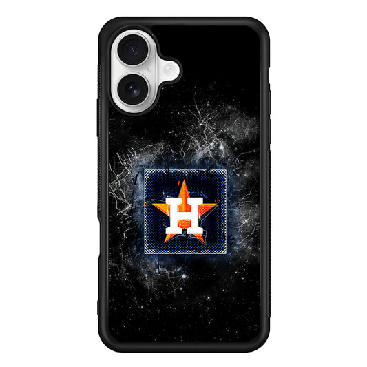 Houston Astros Abstract iPhone 16 Plus Case | Durable Protective Rubber Cover