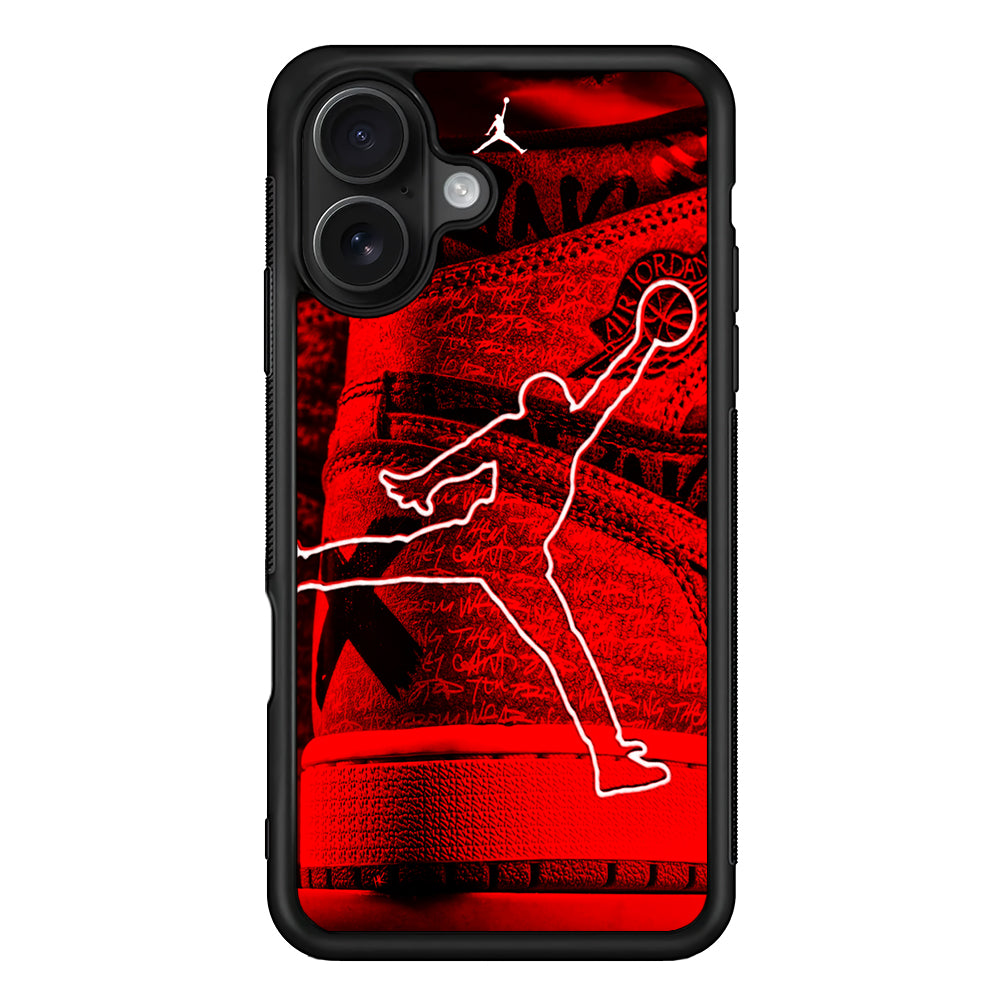 Air Jordan Red Shoes iPhone 16 Case - Oxvistore