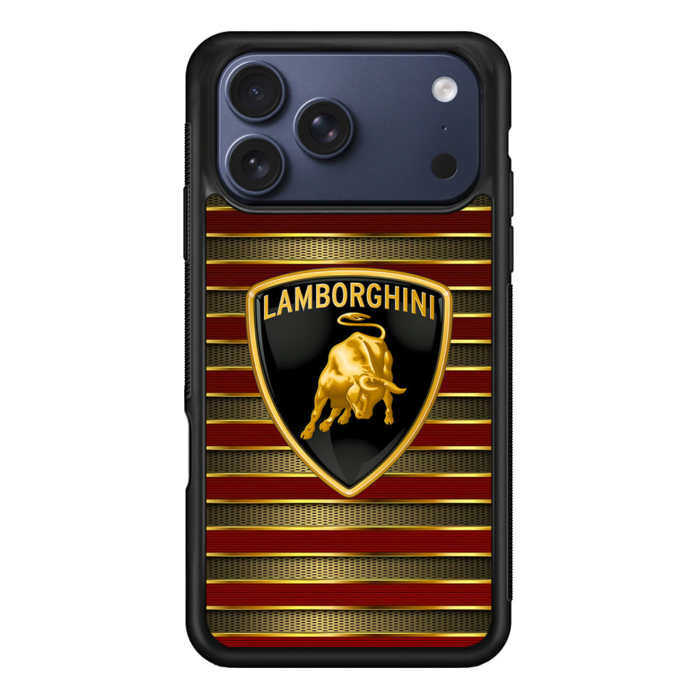 Lamborghini Red Gold Luxury iPhone 17 Pro Max Case | Slim Rubber Case for iPhone 17 Pro Max