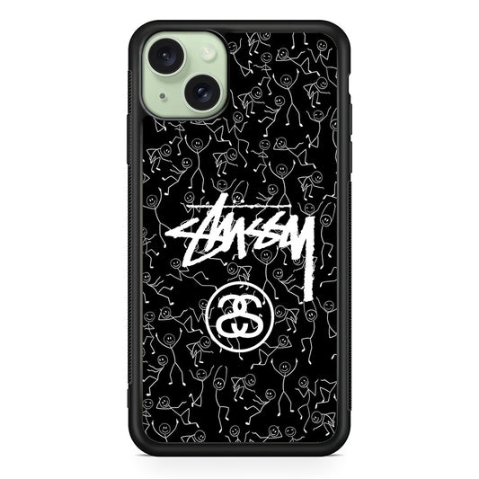 Stussy People Dancing iPhone 14 Plus Case | Slim Rubber Case for iPhone 14 Plus