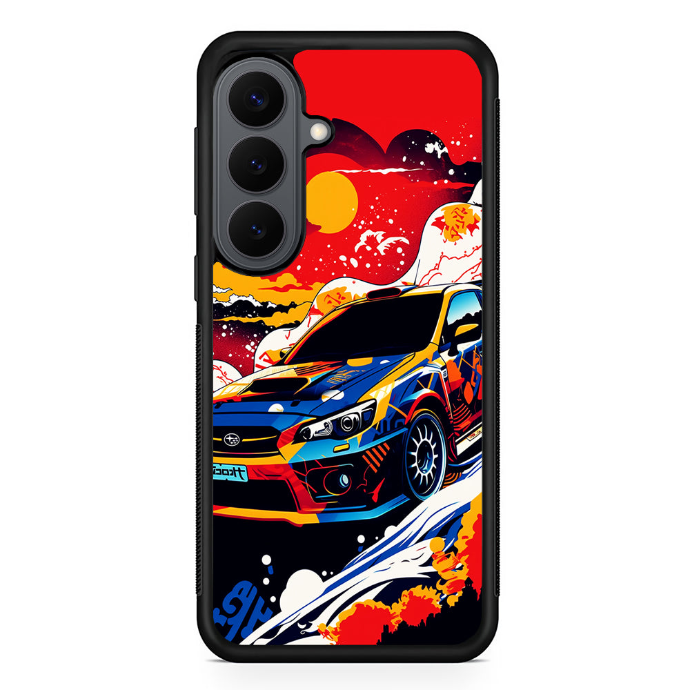 Japanese Retro Car Sunset Samsung Galaxy S26 Plus Case | Slim Rubber Case for Samsung Galaxy S26 Plus