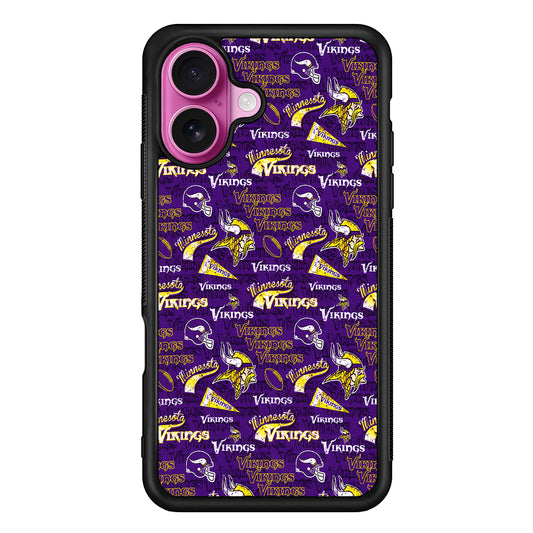 Minnesota Vikings Patterns iPhone 17 Case | Slim Protective Rubber Phone Cover
