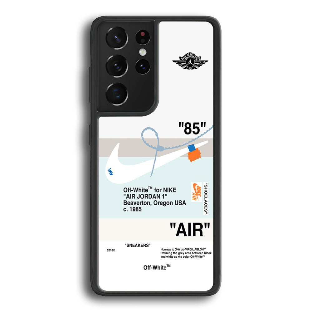 Off White x Nike Air Jordan Natural Samsung Galaxy S24 Ultra Case | Slim Rubber Case for Samsung Galaxy S24 Ultra
