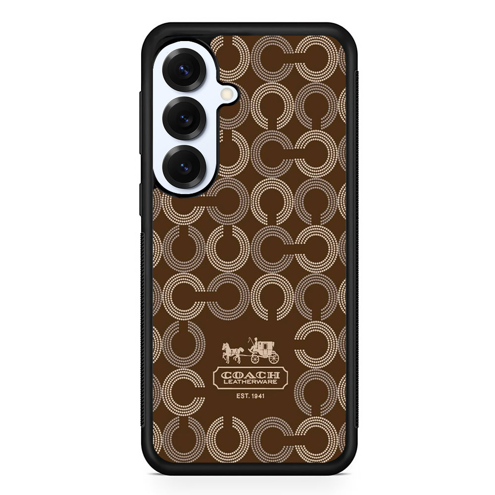 Coach Pattern Brown Samsung Galaxy S25 Plus Case | Slim Rubber Case for Samsung Galaxy S25 Plus