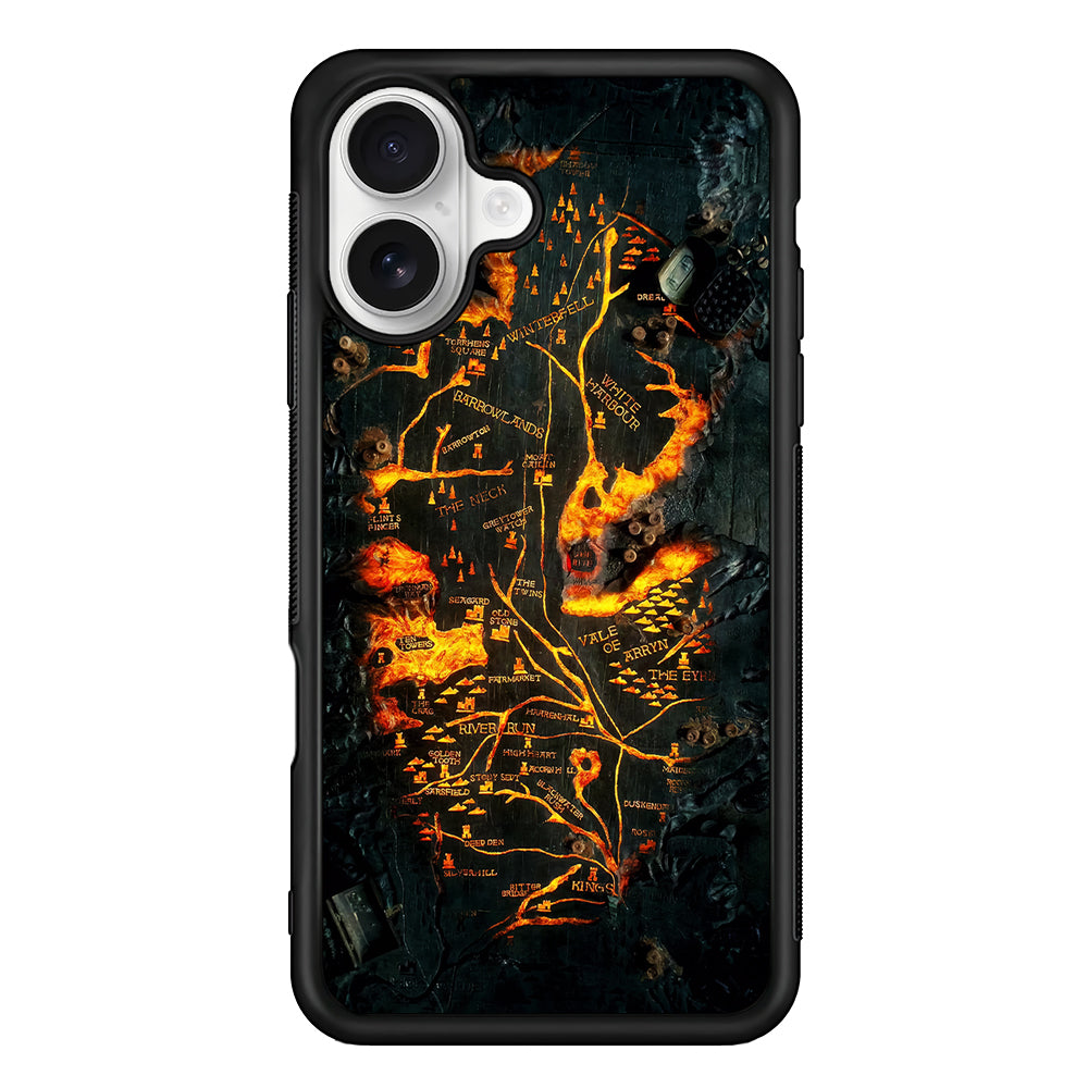 House of Dragon Fire Table Map iPhone 16 Plus Case | Durable Protective Rubber Cover