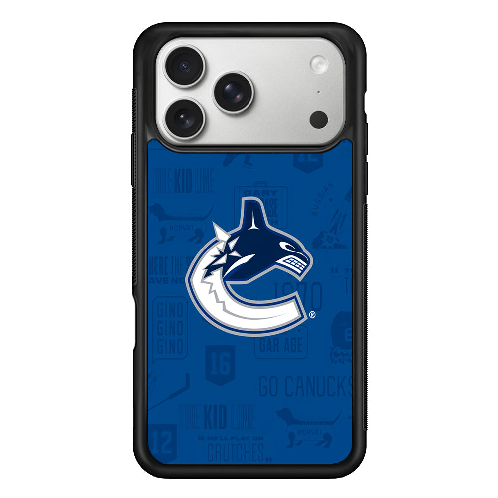 Vancouver Canucks Pattern iPhone 17 Pro Case | Slim Rubber Case for iPhone 17 Pro