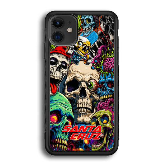 Santa Cruz Skateboard Skull iPhone 12 Case | Slim Rubber Case for iPhone 12