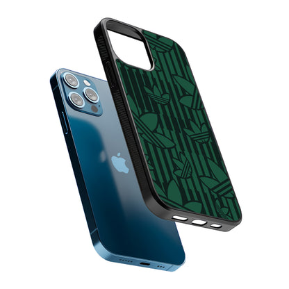Adidas Dark Green Pattern 2D Rubber Phone Case | Slim Protective Phone Case