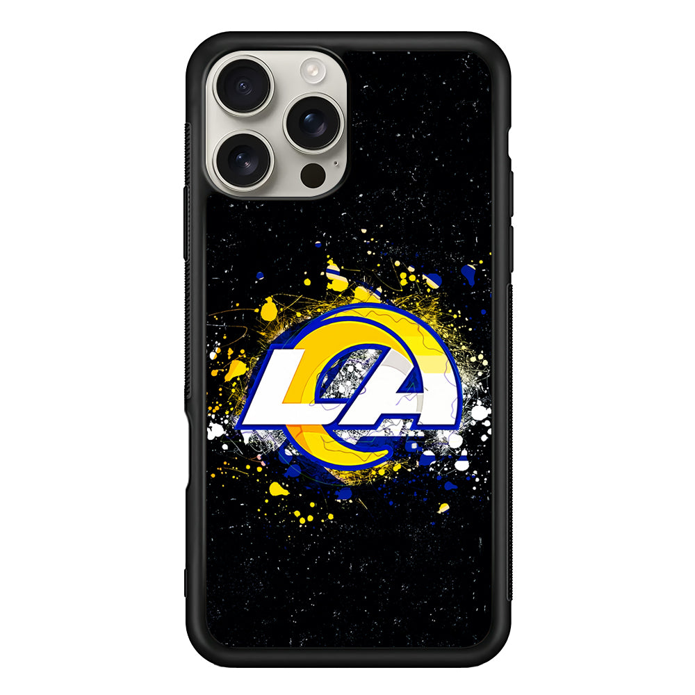 Los Angeles Rams Abstract iPhone 16 Pro Max Case | Stylish Protective Case for iPhone 16 Pro Max