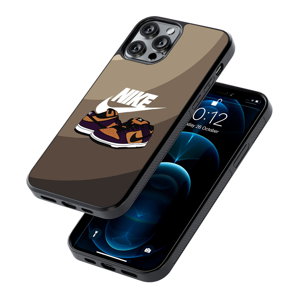 Nike Purple in Brown Layer 2D Rubber Phone Case | Slim Protective Phone Case