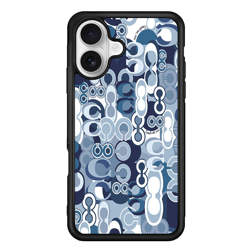 Coach Blue iPhone 16 Plus Case | Slim Rubber Case for iPhone 16 Plus