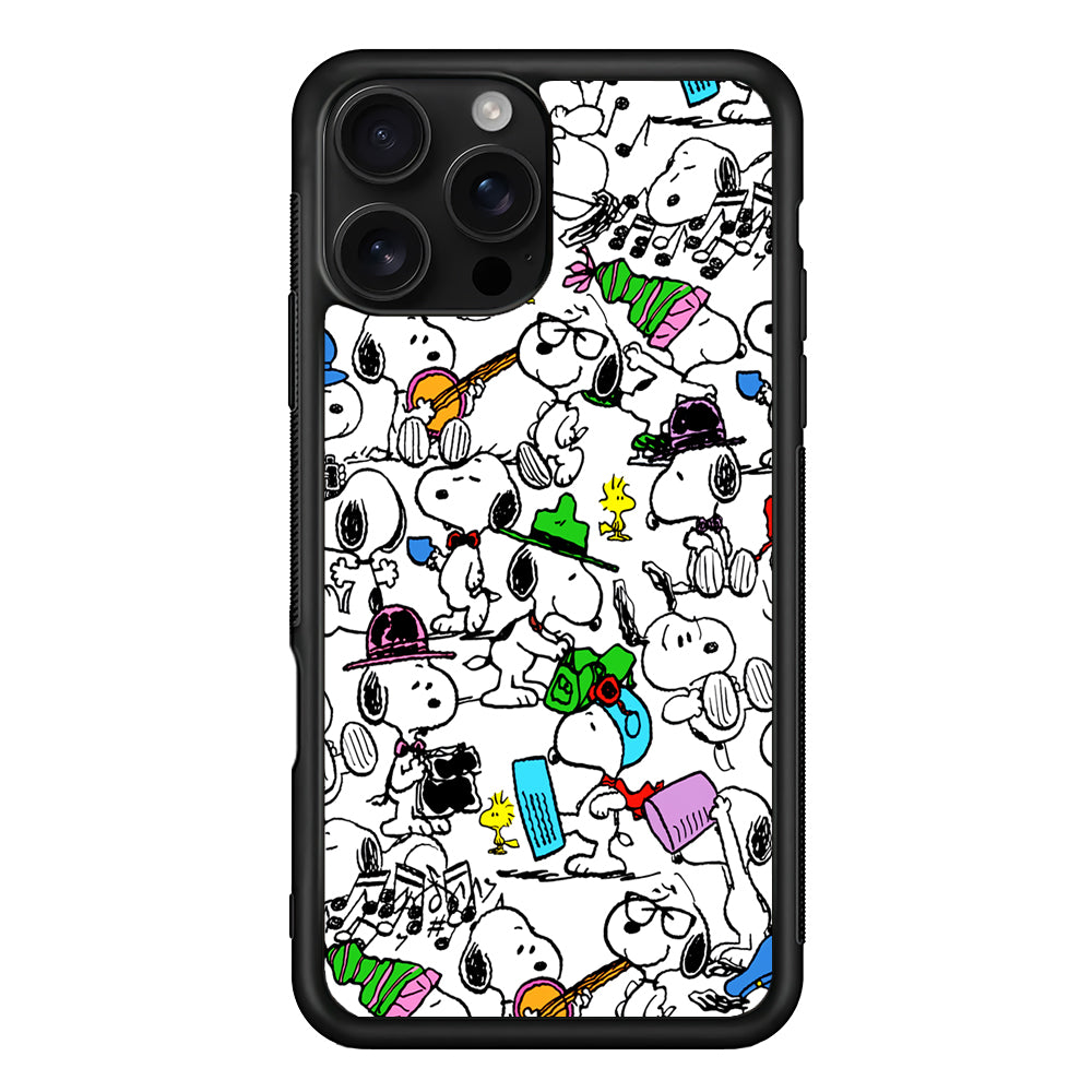 Snoopy and All His Activities iPhone 16 Pro Case | Durable Protective Case for iPhone 16 Pro