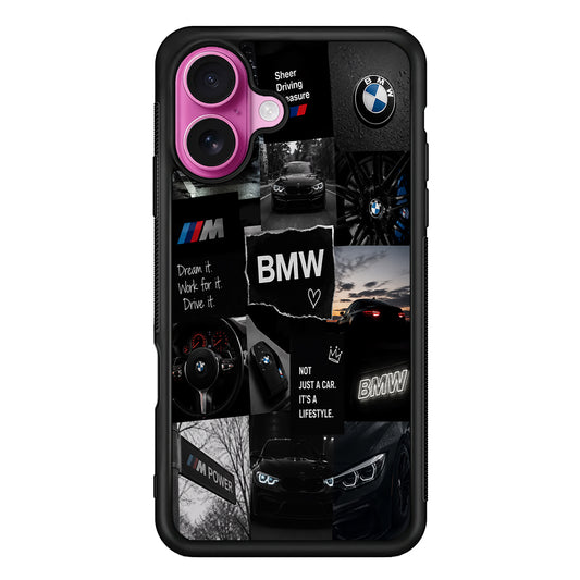 BMW M4 Cinematic Collage iPhone 17 Case | Slim Rubber Case for iPhone 17