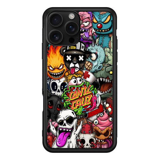 Santa Cruz Skateboard Monster iPhone 16 Pro Case | Slim Rubber Case for iPhone 16 Pro