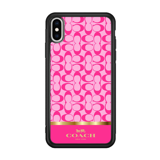 Coach Pink Pattern iPhone Xs Max Case | Slim Rubber Case for iPhone Xs Max