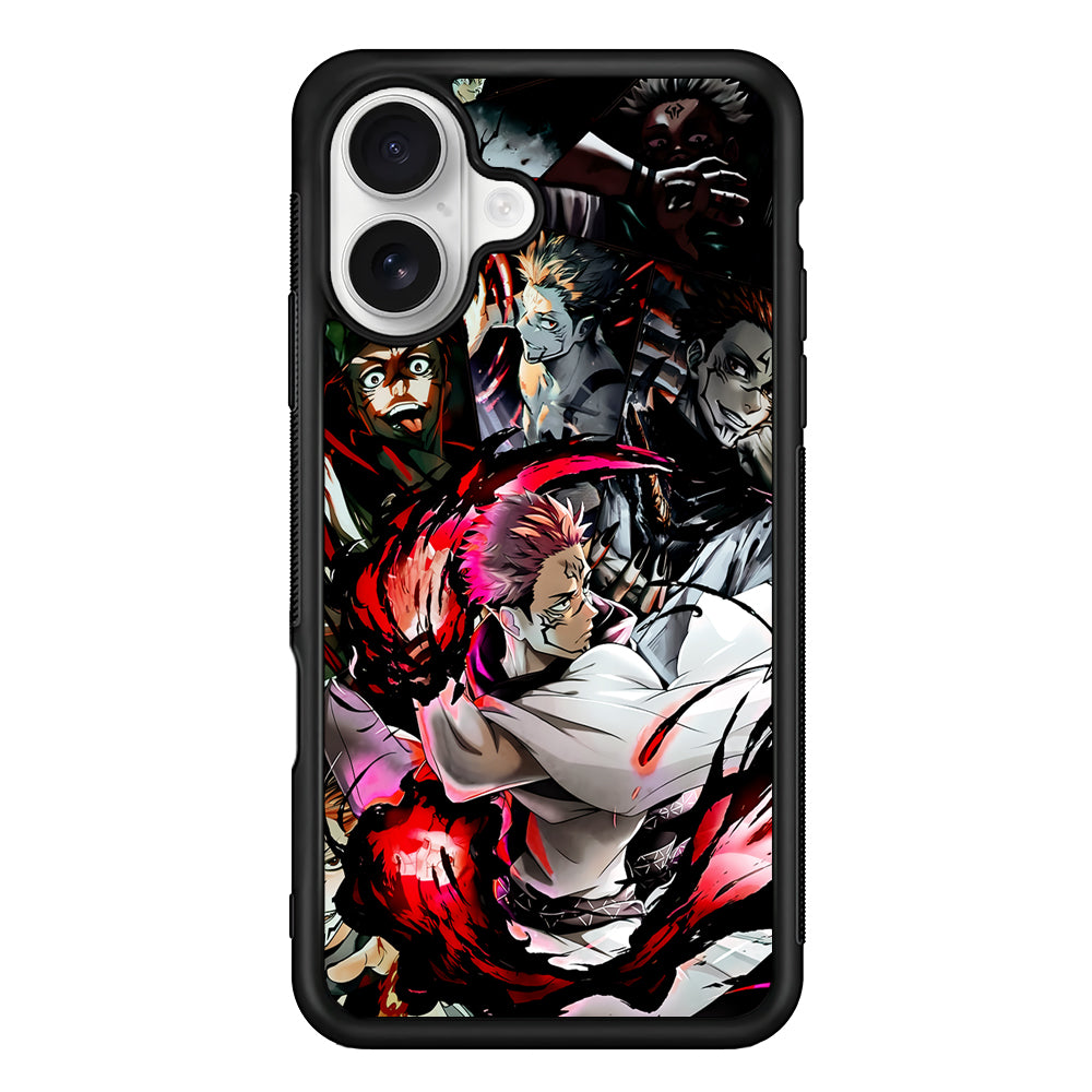 Sukuna Jujutsu Kaisen Cool Art iPhone 16 Plus Case | Durable Protective Rubber Cover