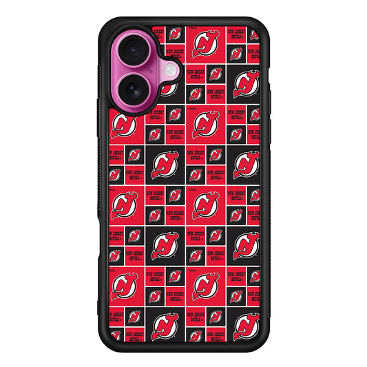 New Jersey Devils Pattern iPhone 17 Case | Slim Protective Rubber Phone Cover