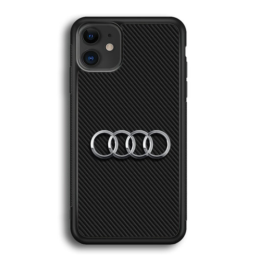 Audi Metal Against a Dark Carbon iPhone 12 Case | Slim Rubber Case for iPhone 12