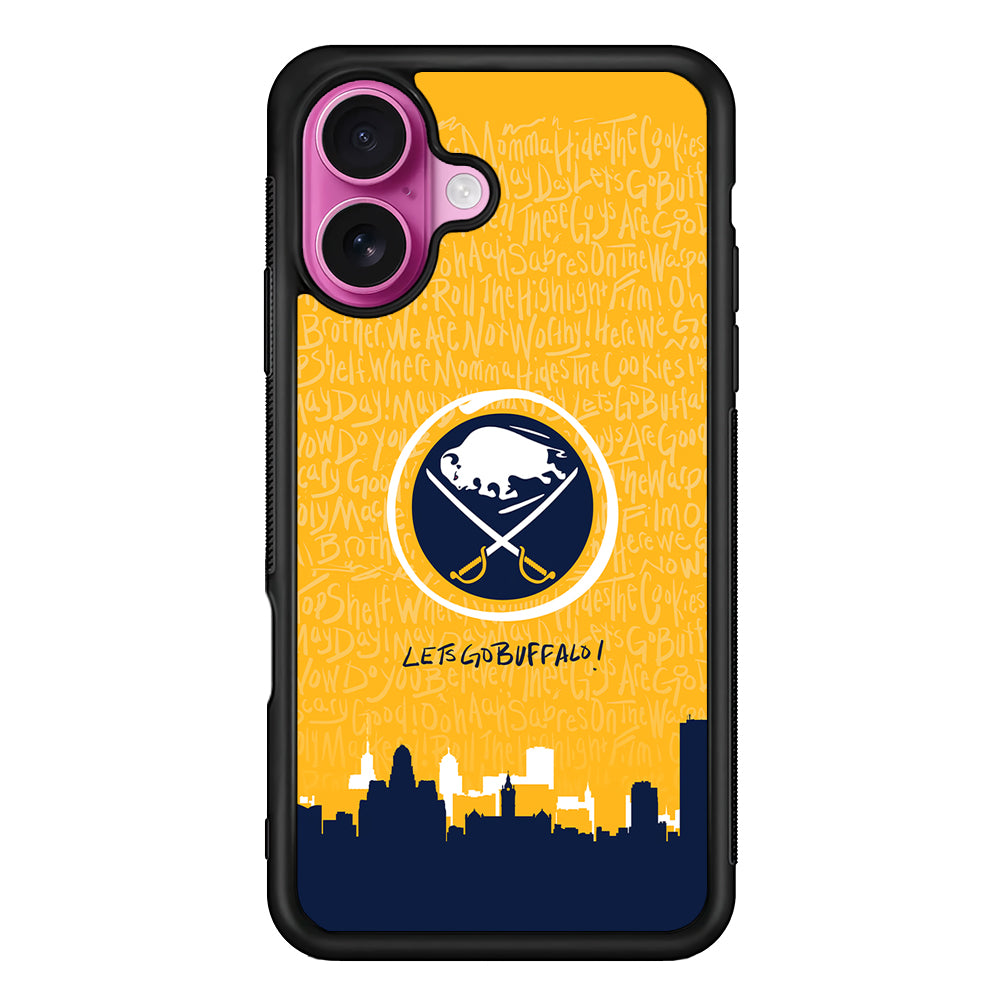 Lets Go Buffalo Sabres iPhone 17 Case | Slim Protective Rubber Phone Cover